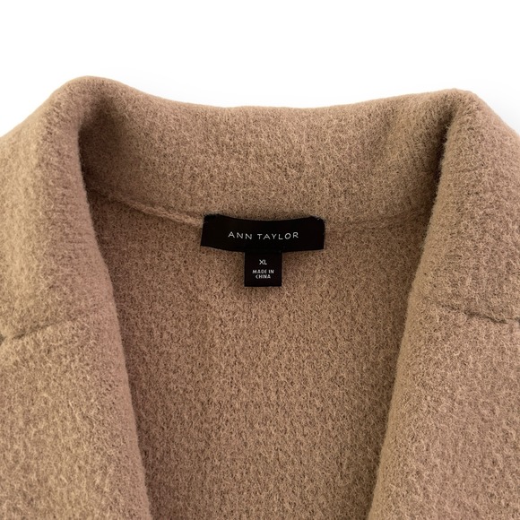 Ann Taylor Women's Size XL Camel Brown Long Sleeve Sweater Blazer Jacket NWOT - Picture 12 of 14